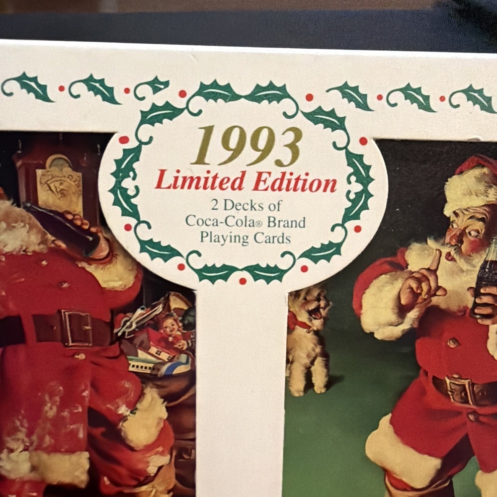 1993 Coca Cola Christmas Limited Edition Tin  2 Decks Playing Cards! - Picture 4 of 5
